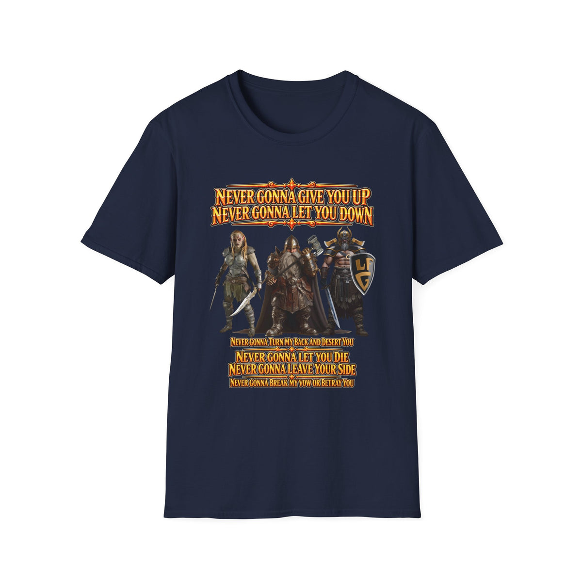 Rickroll RPG Party T-Shirt — "Never Gonna Give You Up" Fantasy Adventurers Tee